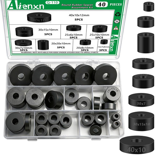 40pcs sizes black round - sizes,